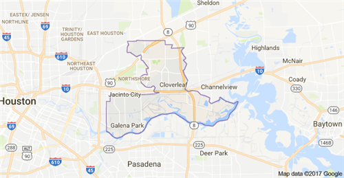 Map outlining district boundries 